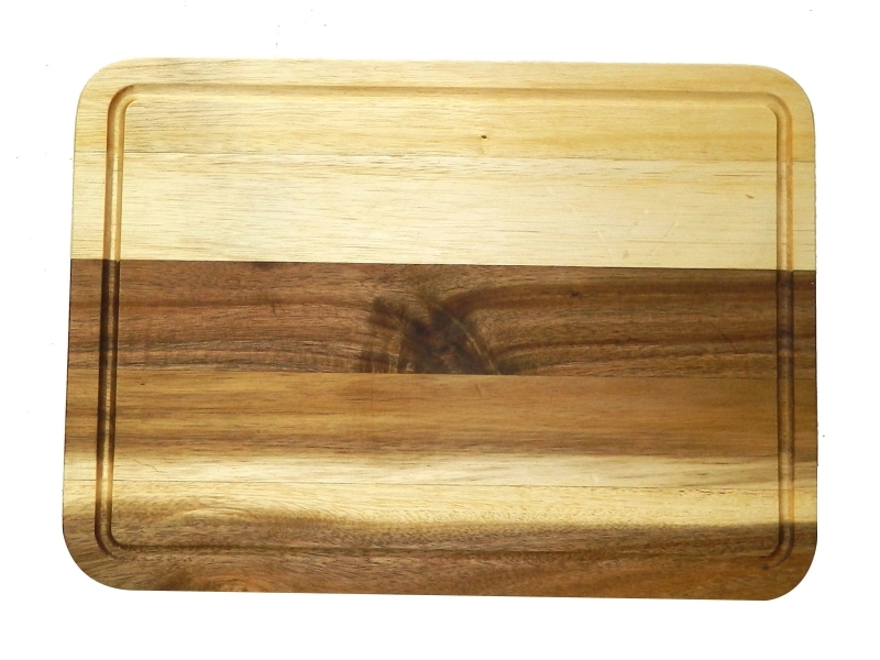 Handcrafted Rectangular Acacia Wood Cutting Board with Juice Groove